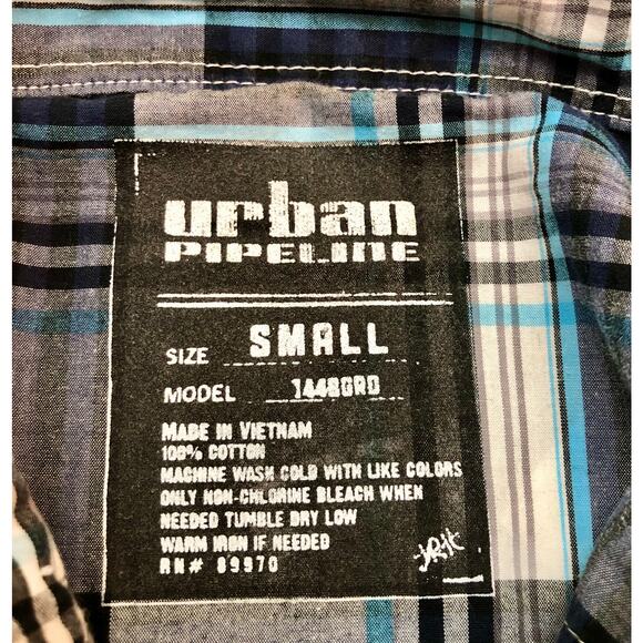 Urban Pipeline Plaid Button Down Shirt Men's SMALL - Picture 9 of 9